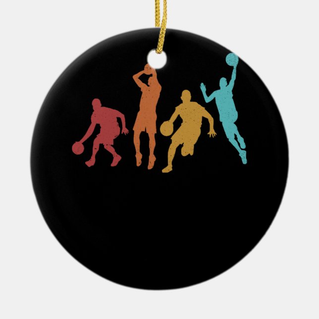 Slam Dunk Silhouette Basketball Player Dunking The Ceramic Ornament (Front)