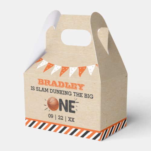 Slam Dunking The Big One  Basketball 1st Birthday Favor Boxes