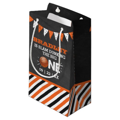 Slam Dunking The Big One  Basketball 1st Birthday Small Gift Bag