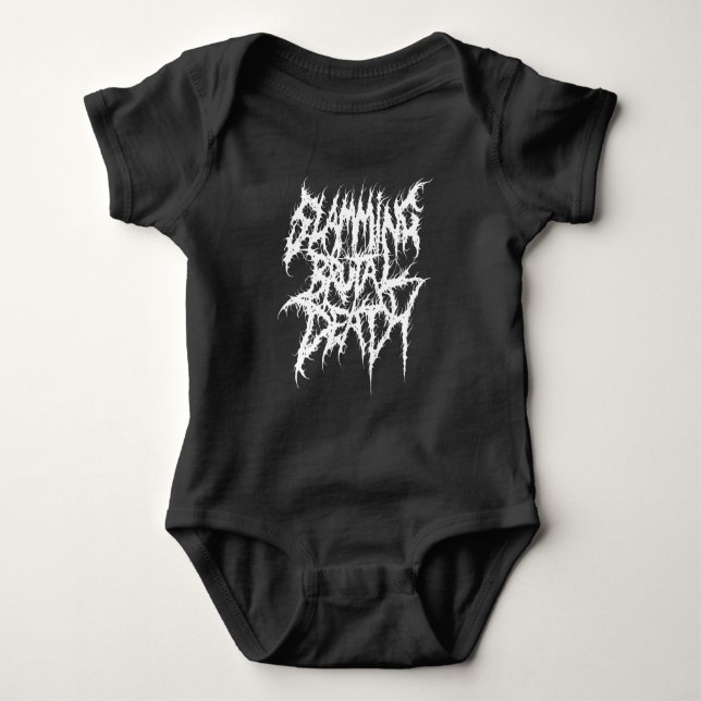 Slamming Brutal Death Metal Baby Bodysuit (Front)
