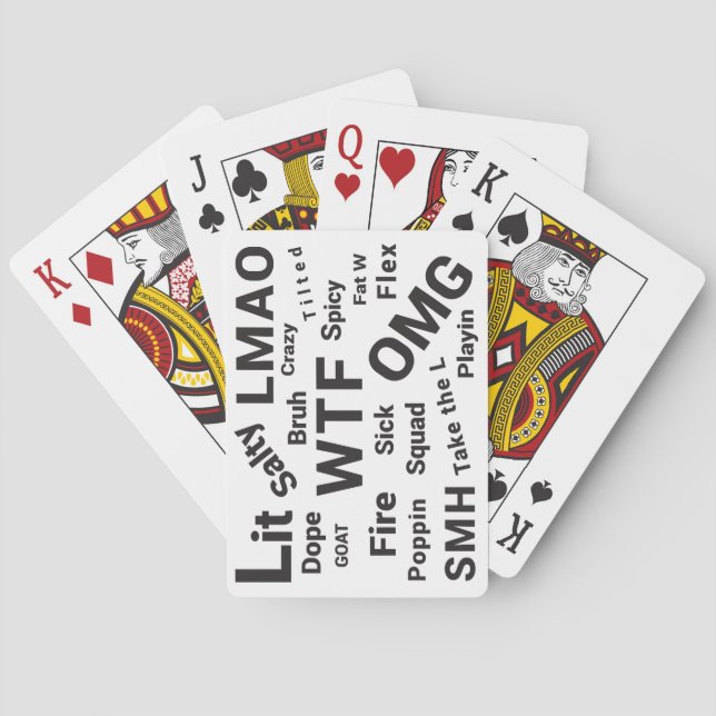 Slang and Teen Talk from 2019 Poker Cards (Back)