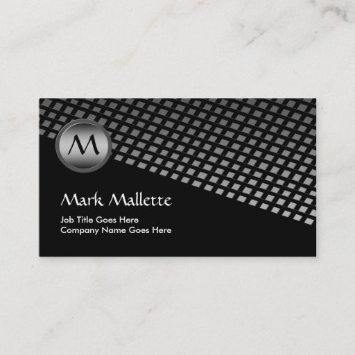 Customizable Slant Monogram Business Cards