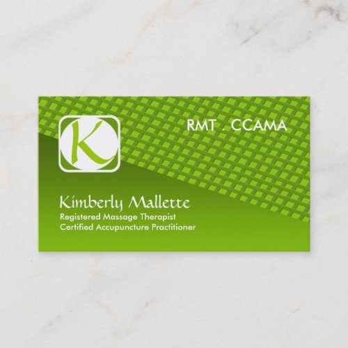 Slant Monogram Business Cards