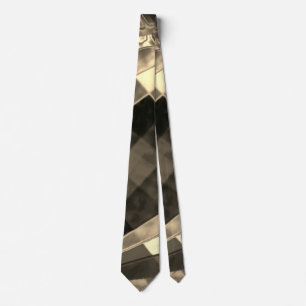 Slanted and frayed rectangles overlapping neck tie