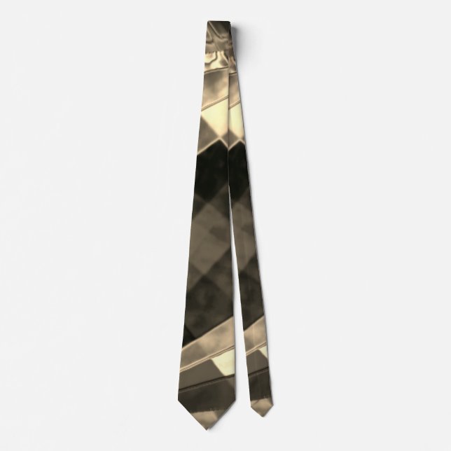 Slanted and frayed rectangles overlapping  neck tie (Front)