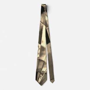 Slanted and frayed rectangles overlapping  neck tie