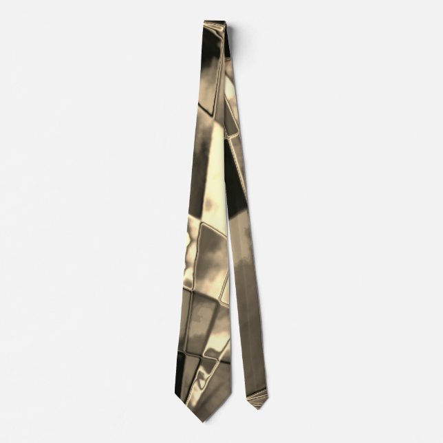 Slanted and frayed rectangles overlapping  neck tie (Front)