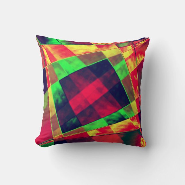 Slanted and frayed rectangles overlapping  throw pillow (Front)