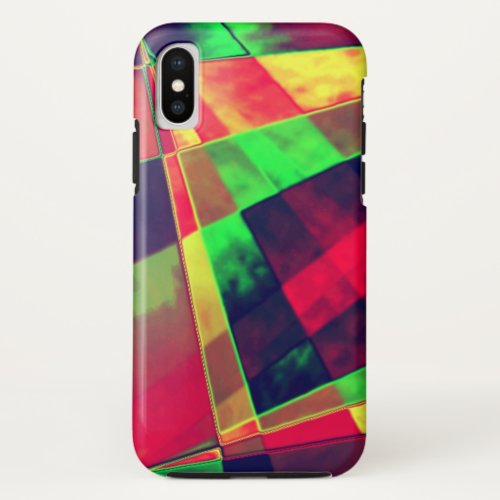 Slanted colored rectangles and squares iPhone x case