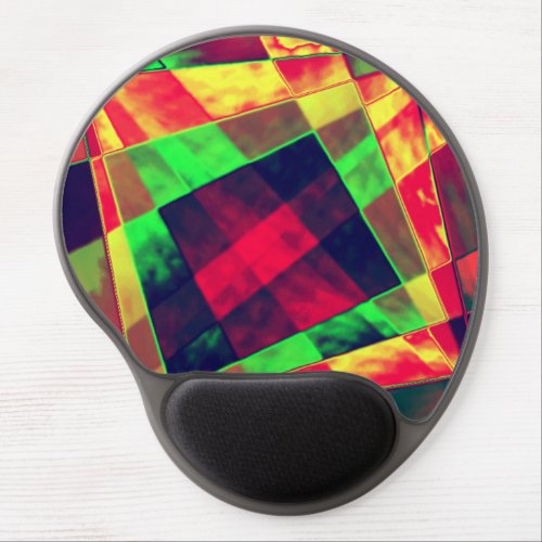 Slanted colored rectangles and squares gel mouse pad