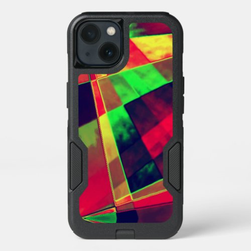 Slanted colored rectangles and squares iPhone 13 case