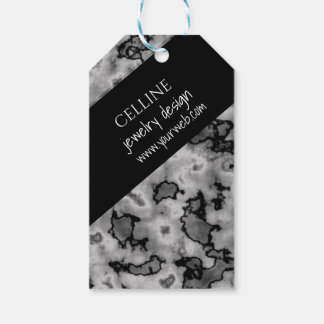 Slanted Cute Black and White Business Gift Tags