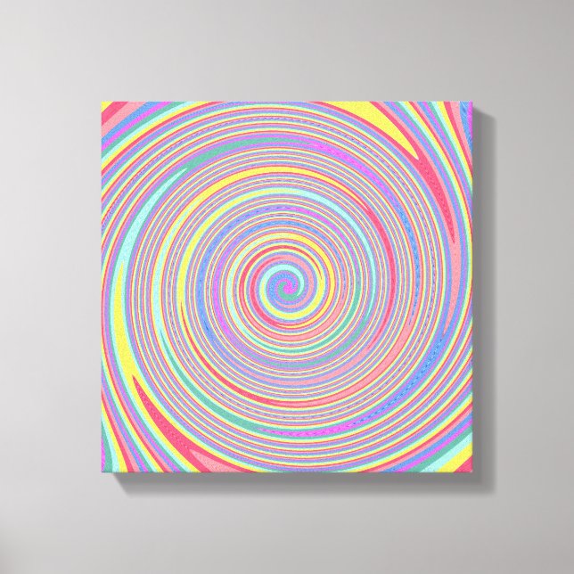 Slanted Lines Color Swirl Canvas Print (Front)