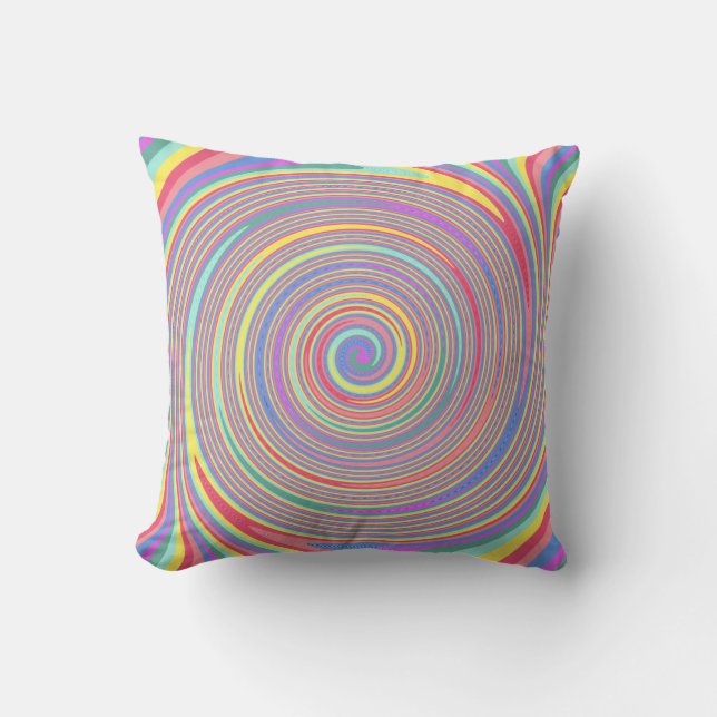 Slanted lines color swirl Pillow (Front)