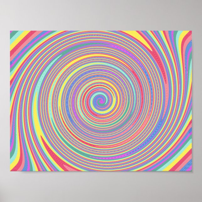 Slanted Lines Color Swirl Poster (Front)