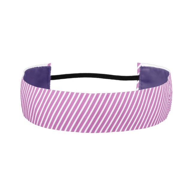 Slanted Pinstripes Design- Pink Athletic Headband (Front)