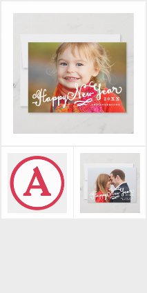 Slanted Script Happy New Year Holiday Photo Cards