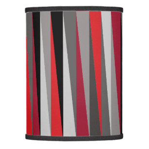 Slanted Stripes Bold Geometric in Gray Black Red Lamp Shade