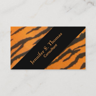 Slanted Stylish Tiger Pattern Business Card