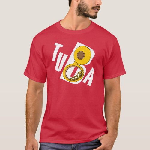 Slanted Tuba Text T_Shirt
