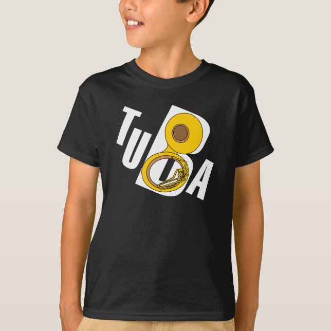 Slanted Tuba Text T-Shirt (Front)