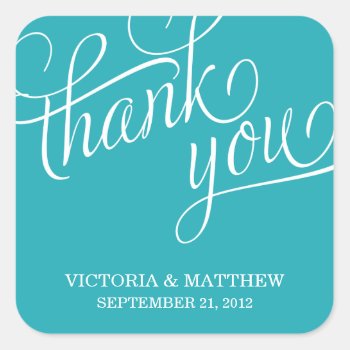 Slanted | Wedding Thank You Label by FINEandDANDY at Zazzle