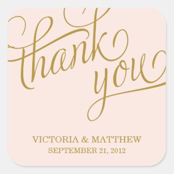 Slanted | Wedding Thank You Label by FINEandDANDY at Zazzle