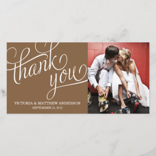 SLANTED   WEDDING THANK YOU PHOTO CARD