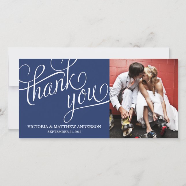 SLANTED | WEDDING THANK YOU PHOTO CARD (Front)