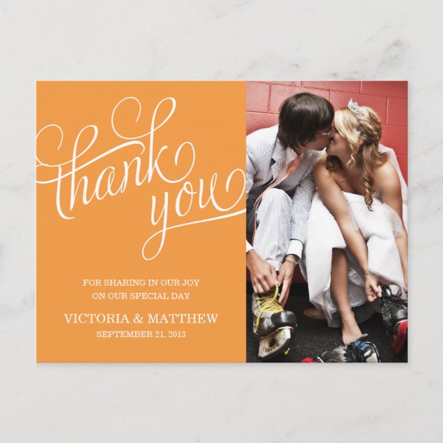 SLANTED | WEDDING THANK YOU POST CARD (Front)