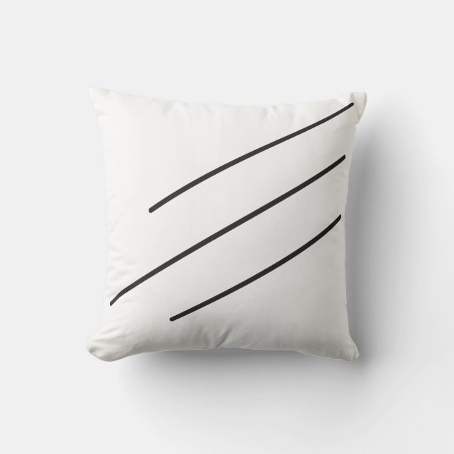Slanting Black lines Throw Pillow (Front)