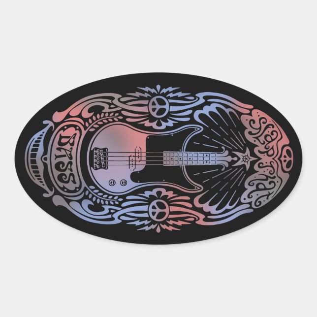 Slap That Bass Oval Sticker (Front)