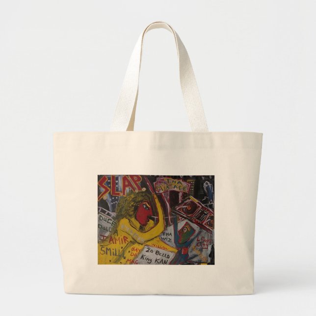 slap the mixtape large tote bag (Front)