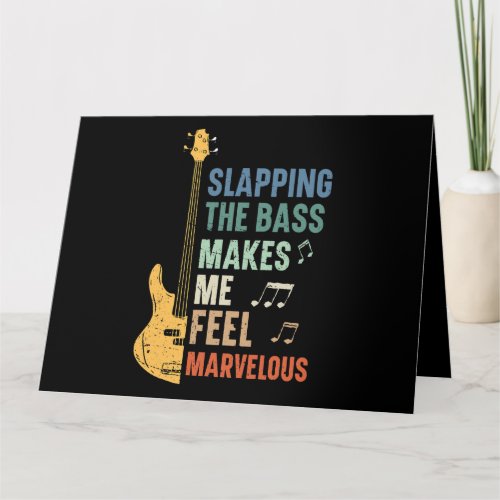 Slapping the bass for Musician and Music Teacher 3 Card