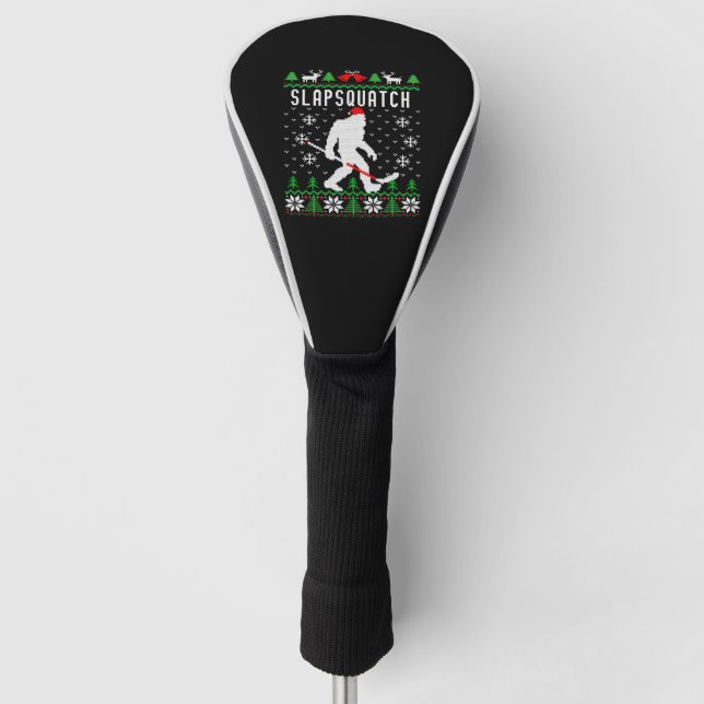 Slapsquatch Ugly Christmas Hockey Sasquatch Bigfoo Golf Head Cover (Front)