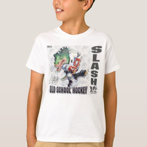 Slash Old School Dinosaur Hockey T_Shirt