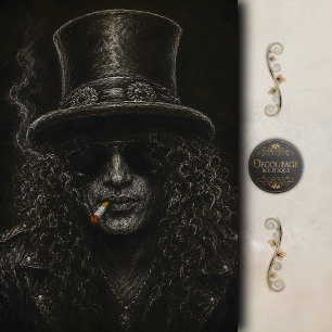Slash Rock Legend Portrait Decoupage Tissue Paper