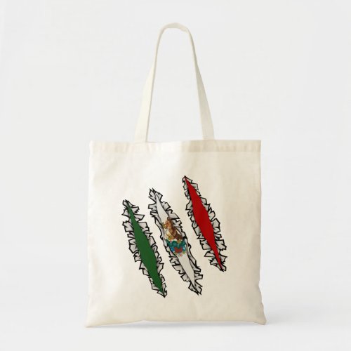 Slashed Mexican Flag  Mexico Tote Bag