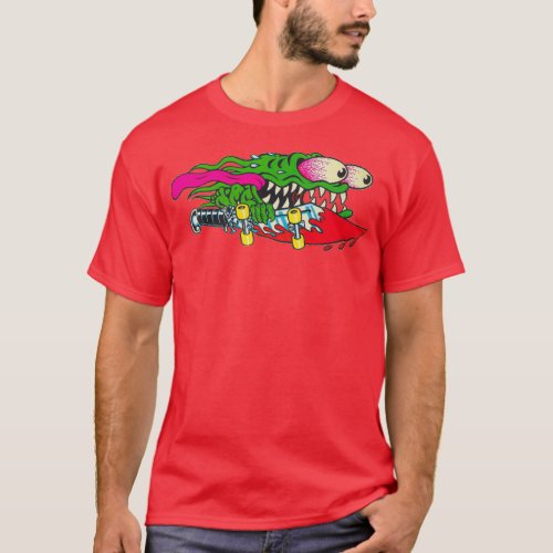 Slasher retro 80s skateboard design T_Shirt