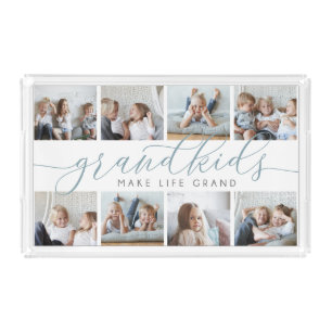 Slate 8 Photo Grandkids Make Life Grand Acrylic Tray