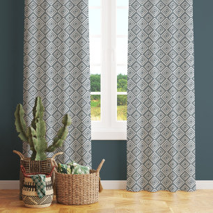 Slate Abstract Geometric Pattern Sheer Curtains