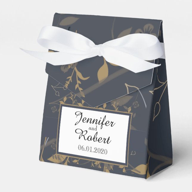 Slate and Gold Natural Wonder Wedding Favor Box (Front Side)