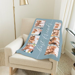 Slate Best Friends Photo Collage Fleece Blanket