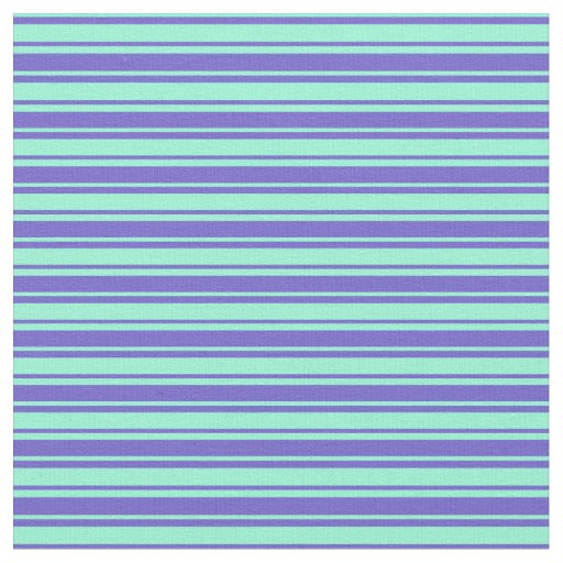Slate Blue and Aquamarine Stripes/Lines Pattern Fabric