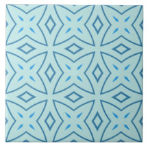 Slate Blue and Icy Aqua Geometric Cross Pattern