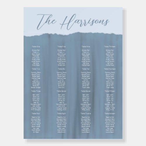 Slate Blue and Navy Elegant Wedding  Foam Board