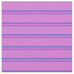 [ Thumbnail: Slate Blue and Orchid Pattern of Stripes Fabric ]