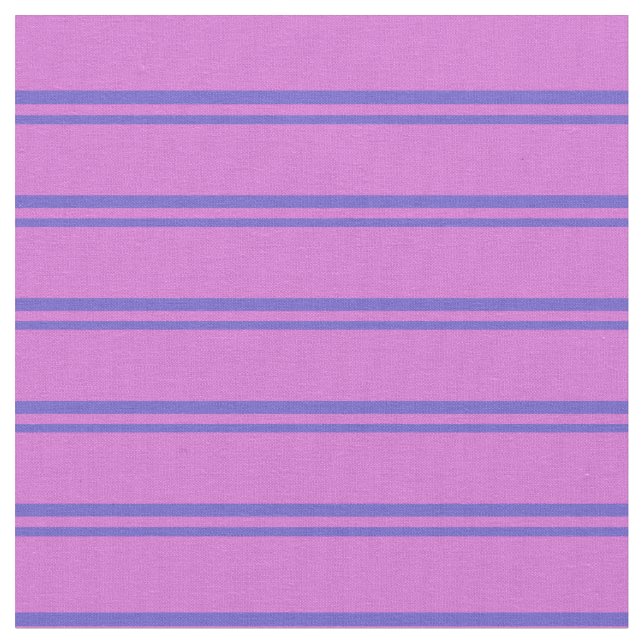 Slate Blue and Orchid Pattern of Stripes Fabric (Close Up)