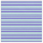 [ Thumbnail: Slate Blue and Powder Blue Colored Stripes Fabric ]