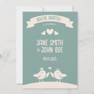 Slate Blue Bird Song Invitation